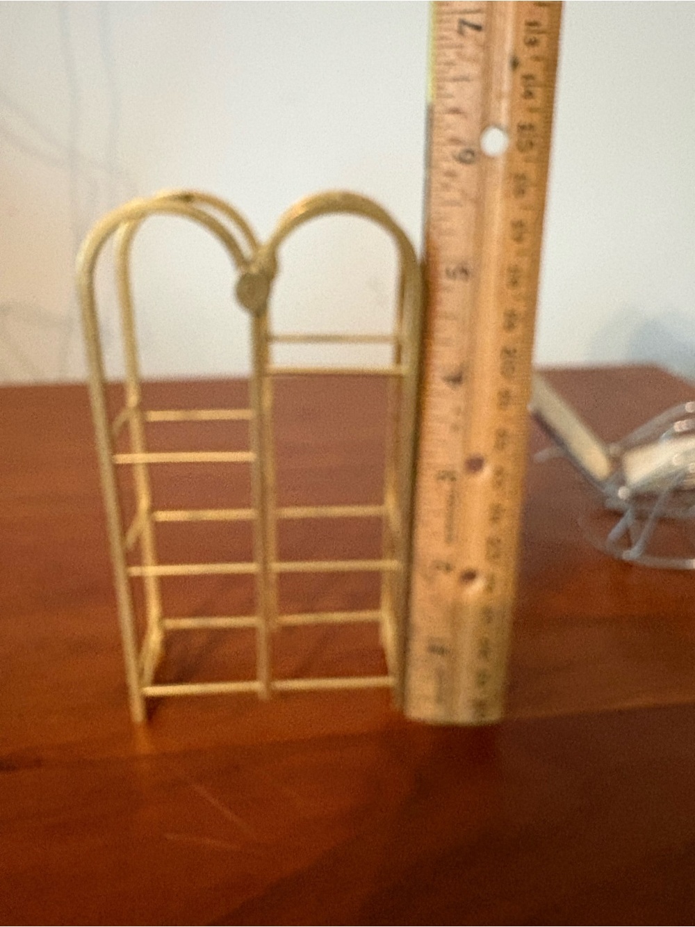 Miniature Metal Rocking Chair & Gold Rack Dollhouse Furniture - Picture 6 of 9